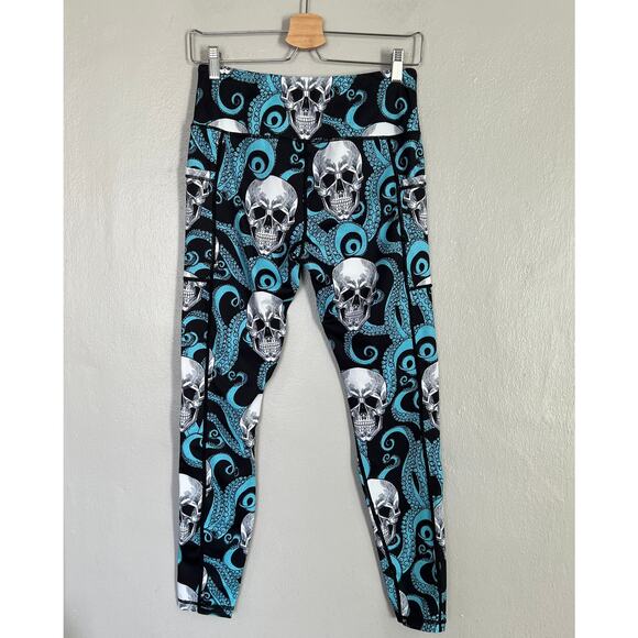 Constantly Varied Gear CVG Women's Size M Kraken Full Length Leggings Blue White - Picture 3 of 10